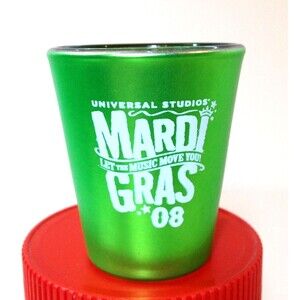 Souvenir Universal Studios Mardi Gras "08" Shot Glass Whiskey